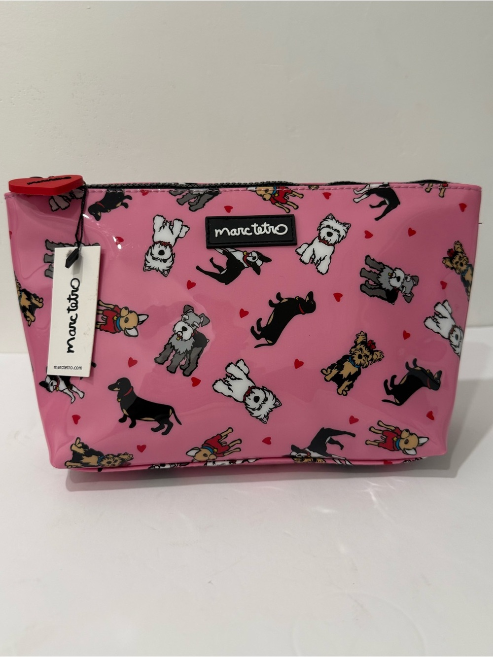 Marc Tetro Pink Dogs Cosmetic Pouch